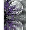 OWN4B - Kit per punto croce su tela stampata con albero della notte della luna OWN4B da 11 ct, 36 x 46 cm, kit da ricamo fai da te (albero)