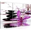 Runa Art Orchidea Fiori Quadri Soggiorno Grande Viola Spa Zen 120 x 80 cm 3 Pezzi Decorazione Murale 204231b