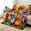 MOFXWHE Coperta con dinosauri, 150 x 130 cm, super morbida, per bambini, ragazzi, ragazze, in pile, per bambini, grande e confortevole, come regalo per letto, divano, divano