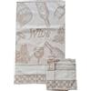 OM DOLCE CASA Strofinacci Asciughini Canovacci Set 3 Pezzi Misura Maxi cm 60x86 Tela Aida Ricamo Punto Croce Hobby Cucito Fondo Colore Ecru Variante Vino Disponibile in 4 Colori Prodotto in Italia (Tortora)