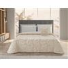Clara Home Milano Trapunta Invernale Matrimoniale in Raso Jacquard,Panna Tortora e Grigio, 260x270 cm, con Cuscino Arredo Coordinato (Panna)