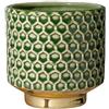 Bloomingville Vaso da fiori decorativo per interni, stile retrò, creativo, M (12,5 cm ø), verde, ceramica