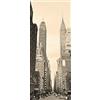 A.Monamour Adesivo Porta Autoadesiva 3D Vista Della Via Di Manhattan Di New York City Con I Grattacieli Di Chrysler Building In Bianco E Nero. Vinile per Porte Pellicola Adesiva Poster Sticker Parete