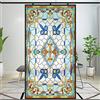 Lumanduo Pellicola per finestre privacy, stile chiesa europea, vetro colorato, statico, adesivo decorativo, effetto smerigliato, adesivi per finestre (Modello 10, 50x120 cm)