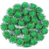 Perlin Plush - 100 Pompon Con Glitter Verdi, Rotondi, 15 mm, per Cucito, Fai Da Te, Passamaneria, Palline Di Peluche, Creative, 100 Pezzi