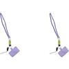 NeaxgeandX 2 set di cordino per telefono cellulare con gancio regolabile staccabile portatile collo appeso corda cinghie in microfibra campeggio viola corto