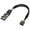 System-S Adattatore pannello anteriore 18 cm 2 X USB 3.1 tipo E femmina a 2.0 9 10 pin cavo