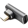 System-S Adattatore USB 4 tipo C maschio a femmina 40 Gbps cavo angolare USB 4.0 grigio
