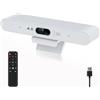 PolaTab Telecamera per sala conferenze, webcam per conferenze AI 4K con microfono e | Monitoraggio degli altoparlanti AI, inquadratura automatica, grandangolo a 94°, telecomando, zoom digitale 5x, plug n play