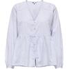ONLY Neck Shirt Onlnora Noos Wvn-Maglietta con Scollo a V, L/S, Bianco, S Donna
