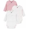 Petit Bateau Set di body incrociati a maniche lunghe in cotone stampato per bambini, 3 mesi, variante 1