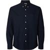 SELECTED HOMME Slhregrick-Ox - Maglietta LS Noos, Sky Captain, S