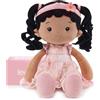 LeyaDoll Bambola morbida(16''), la mia prima bambola di pezza per il regalo di compleanno di una bambina di 1 anno, regalo di battesimo e Natale per bambina e neonati-Princess-Petal-Tanned