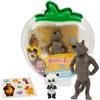 Giochi Preziosi - Masha e Orso: Lupo e Panda Set Personaggi da 7 cm, Confezione Trasportabile con Sticker, Personaggi Originali del Cartone Animato Masha e Orso, Per Bambini da 3 Anni in Su