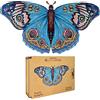 Lubiwood Farfalla Giocosa (42x29 cm) Puzzle in Legno a Forma di Animale Unica - Stimola le Abilità Osservative, Include Scatola Regalo in Legno