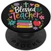 Teacher & Classroom Co. Colorato Insegnante Cristiano Benedizione Fede Classe Vibe PopSockets PopGrip Adesivo