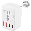 Carehabi Adattatore da Viaggio USA Spina US con 2 USB C + 2 USB-A, Presa Universale Connettore Attacco da Viaggio Raccordo Elettrico per America, Canada, Thailandia, Messico