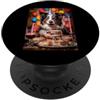 Happy Paws Designs Adorabile cane festa di compleanno cappello torta celebrazione PopSockets PopGrip Adesivo