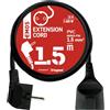 EMOS Prolunga da 1,5 m, 1 presa, 250 V, PVC, per interni, nero