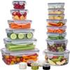 Relaxdays Contenitori per cibo ermetici, 38 pz (19+19), trasparente | in plastica, lavabili in lavastoviglie