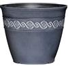 GROWSCAPE Classic Home & Garden Bloomma Vaso da fiori rotondo in resina, plastica e polvere di pietra, 25,4 cm, colore: Grigio tempesta