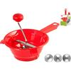 Home Passaverdura a 3 Dischi, 24 cm, Acciaio Inossidabile, Rosso