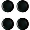 Luminarc Diwali Nero Set 4 Piatti Dessert Vetro 19 cm Nero