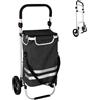 Relaxdays Carrello per la Spesa, 2 Ruote Grandi, Tasca Termica, Borsa Rimovibile, 45 l, Fino a 35