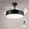 M Mimotec- Ventilatore da Soffitto LED Messe Black 72W con Luce CCT Regolabile e Intensità Variabile, Motore DC Silenzioso, 6 Velocità, 4 Pale Retrattili, Timer, Telecomando