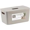 IDEA HOME Scatola di Immagazzinaggio - Contenitori di Plastica per lo Stoccaggio, Scatola di Plastica Organizzatore Cestini - Scatole con Coperchio per il Bagno Scaffale, 8L