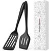 Vonsera Set 2 Spatole in Silicone Nere, Paletta da Cucina Resistente al Calore, Flessibile per Padelle Antiaderenti, Protegge le Pentole, Impugnatura Ergonomica, Lavabile in Lavastoviglie