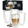 Moritz & Moritz Barista Milano 4 Bicchieri per cappuccino con doppio strato di vetro da 250 ml - Bicchieri per il caffè, il tè oppure per il dessert - Lavabili in lavastoviglie