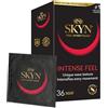 SKYN Intense Feel (50 Pezzi) | Skynfeel Preservativi senza lattice per uomo, sensazione reale, scatola del preservativo con manopole extra forti, stimolante, larghezza 53 mm