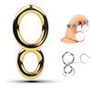 SAHOOSAFETY Doppio anello testicolare anello in metallo a forma di 8 anello for pene anello for scroto anello for glande gioielli intimi maschili SM giocattoli sessuali for uomini(Gold)