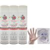 FEI FAN Spray contro Insetti Volanti, Striscianti e Acari della Polvere, Formula Multi Insetto, Azione Rapida + 100pz Guanti HDPE Monouso. Spray (3 Unità + Guanti)