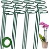 LATERN 12 Pezzi Pali di Supporto per Piante, 40CM Paletto di Supporto a Stelo Singolo Diametro 6CM Anello di Supporto per Gabbia per Piante con 25m Nastro Verde per Fiore Amarillide Li Rosa Peonia