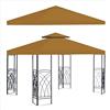 BenefitUSA Sostituzione 10'X10'Gazebo Canopy Top Patio Pavilion Cover Sunshade Plyester Double Tiers-TAN