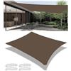 Woace Tenda a Vela Ombreggiante Impermeabile Rettangolare Protezione Raggi UV 98% Tenda da Sole Poliestere Antistrappo Con 4 Corde Fisse per Giardino Balcone Piscinae Terrazza Marrone 1.2x2.5M