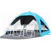 Wolfwise Tenda da Spiaggia UPF 50+ per Famiglia, Riparo Solare Anti-UV con 3 Finestre Ventilate, Pavimento Estensibile e Borsa per il Trasporto, Capacità 6 Persone, Blu con rivestimento nero