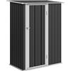 Outsunny Casetta da Giardino Porta Utensili in Lamiera di Acciaio, Capanno da Giardino in Acciaio con Porte, 142x84x189cm, Grigio