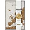 Splosh Travel Map - Grey XL Desk Europe Map Pin Board, Wooden Frame Cork Board with 100 Pins in 3 Colours to Mark Your Past and Future Adventures 45 x 31cm Framed EU Maps for Desks