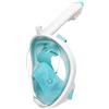 Jsdoin Maschera da Snorkeling Pieno Facciale,Maschera Subacquea con Visuale Panoramica 180° Design,Antiappannamento e Design Pieghevole per Adulti Bambini (Bianco Rosa, S/M)