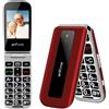 artfone F20 Telefono Cellulare per Anziani丨GSM Flip Telefoni Cellulari con Tasti Grandi丨2.4" Display丨Funzione SOS丨Volume Alto丨Doppia SIM丨Batteria da 1300 mAh丨Funzione di orario丨Torcia丨Radio - Rosso