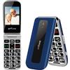 artfone F20 Telefono Cellulare per Anziani丨GSM Flip Telefoni Cellulari con Tasti Grandi丨2.4" Display丨Funzione SOS丨Volume Alto丨Doppia SIM丨Batteria da 1300 mAh丨Funzione di orario丨Torcia丨Radio - Blu