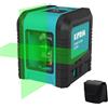 Kiprim Livella Laser Verde 5m Doppia Linea Croce Verticale Orizzontale IP54
