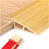 AnkekolyStar Soglia di Dislivello Pavimento in PVC, Profilo di Transizione Pavimento per Dislivello di, Pavimento Bordo Autoadesivo (Legno Chiaro, 5~10mm(H),2M(L))