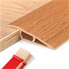AnkekolyStar Soglia di Dislivello Pavimento in PVC, Profilo di Transizione Pavimento per Dislivello di, Pavimento Bordo Autoadesivo (Legno Giallo, 5~10mm(H),1M(L))