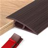 AnkekolyStar Soglia di Dislivello Pavimento in PVC, Profilo di Transizione Pavimento per Dislivello di, Pavimento Bordo Autoadesivo (Noce nera, 5~10mm(H),2M(L))