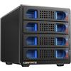Cenmate Case Hard Disk 4 Baie con Ventola HDD/SSD SATA 2,5/3,5 con Cavo USB A/C 3.0, Cas