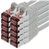 freiwerk Cavo di Rete Cat.6 2m Grigio - 10 x Cavo Ethernet Lankabel Cat6 Cavo di Rete LAN Sftp Pimf Patchcable 1000 Mbit s Compatibile con Cat5 Cat5e Cat6a Cat7 Cat8